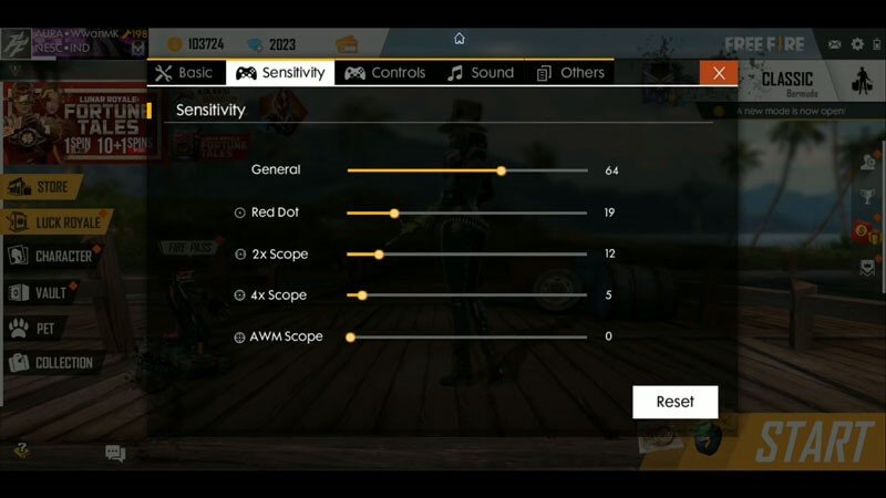 Setting Sensitivitas Free Fire